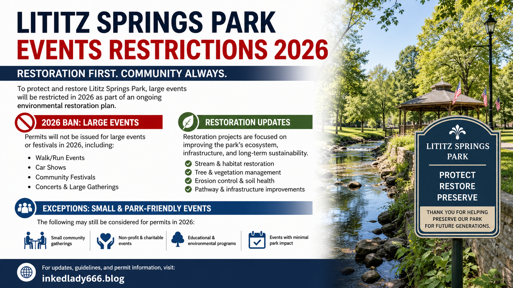 lititz springs park events restrictions